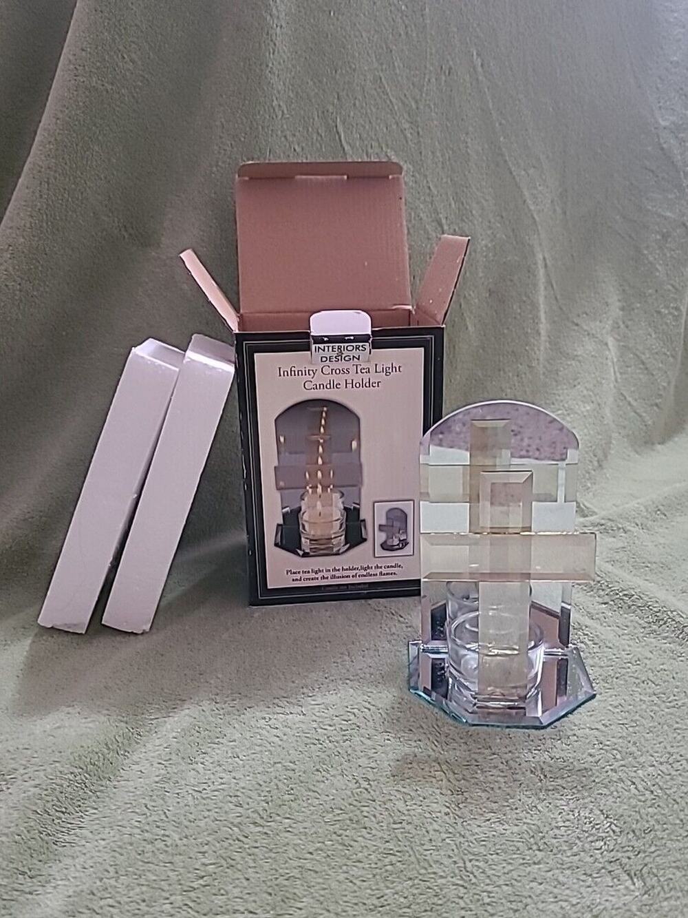 Beautiful INFINITY CROSS TEA LIGHT CANDLE HOLDER Interiors By Design Never Used